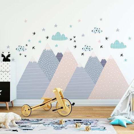 Stickers enfant montagnes scandinaves sandika 50 x 75 cm (1/5)