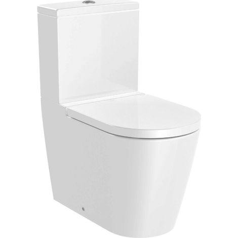 WC à poser sans bride sortie horizontale VitrA Integra avec abattant frein de chute