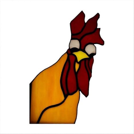 Décoration amusante pour coin de fenêtre - Coq qui regarde, Décoration de jardin coq A (1/5)