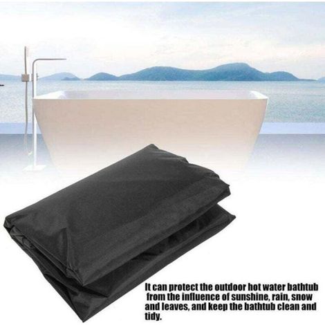 1 Whirlpoolabdeckung, wasserdicht, UV-beständig, 190T Polyester, 207 x 207 x 30 cm, für den Außenbereich (1/5)