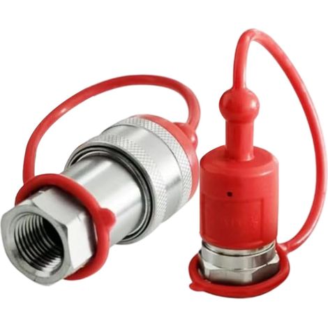 Outil de Raccord Hydraulique,Raccords de Connexion Hydrauliques avec Bouchon Anti-Poussière Accessoires pour Système de de Fluide à Haute Résistance,pour Machines Industriell (1/5)