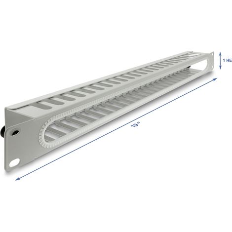 Delock 19 1 HE Kabelmanagement Rangierpanel mit Öffnung und Kantenschutz grau