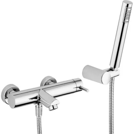 Rubinetto miscelatore monocomando vasca esterno con doccia serie stick  Attacco duplex e flessibile mt 1,5  Rubinetteria paffoni spa