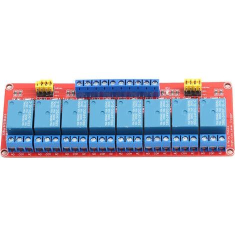❥❥Carte de Module de Relais Optocoupleur à Déclenchement Haut et Bas 24 V à 8 canaux Performances Stables, Disque Puissant, Options d'alimentation Tolérantes aux Pannes et