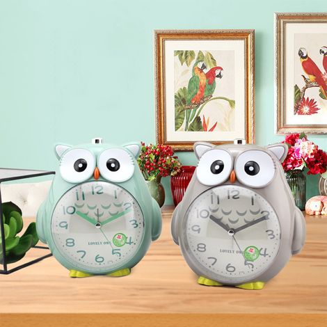 Réveil veilleuse silencieux hibou mignon, fonction rappel, pour enfants chambre à coucher (1/4)