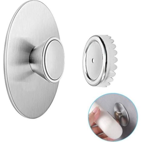 Porte-Savon - Magnétique - Acier Inoxydable - Ventouse - Gain de Place (1/4)
