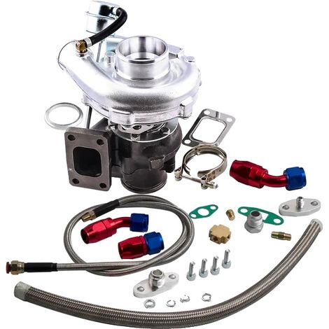 Turbochargeur, bride T3, sortie V-Band, Turbo x ligne d'huile (1/2)