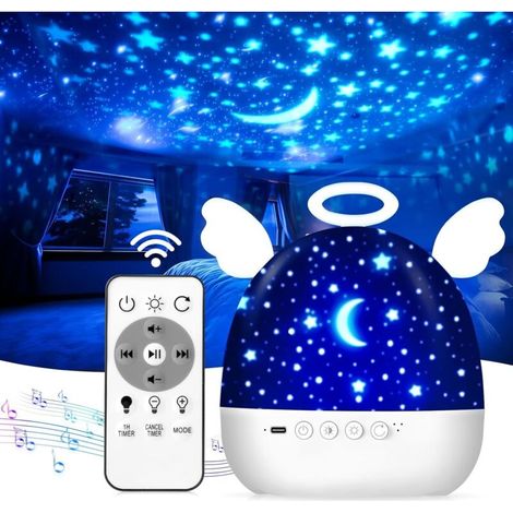 Bardusch - Veilleuse Bébé Projecteur Ciel Etoile Plafond, 22 Films Veilleuse Enfant Projecteur, Veilleuse Musicale et Lumineuse, 360°Rotation et Telecommandé, Lampe Projecteur Enfant Deco Chambre (1/4)