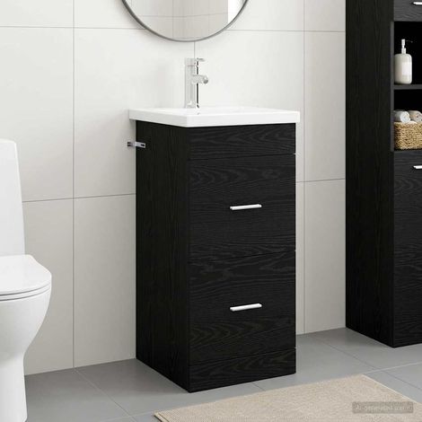Vanidad de baño con lavabo Roble Negro 42 x 40 x 84,5 cm