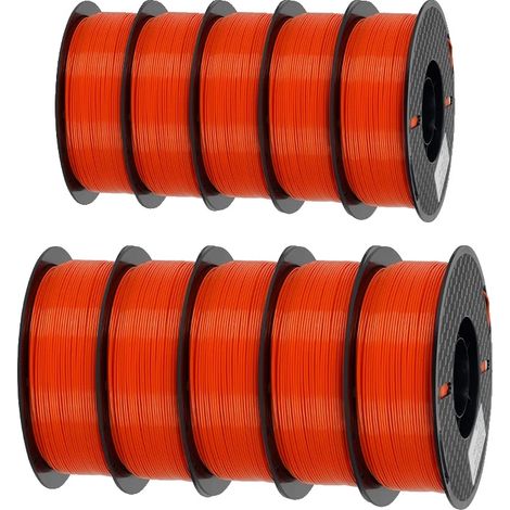 Filamento PLA per stampanti 3D, diametro 1,75 mm, rotolo da 1 kg, PETG arancione da 10 kg (1/2)