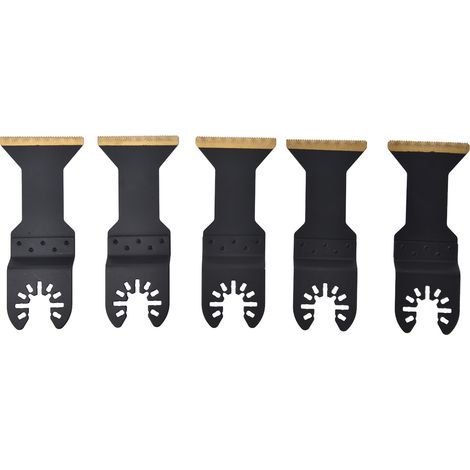 Universal Oscillating Saw Blade Set, H-Shaped, Bi-Metal, Titanium Coated, 1-3/4 in. (1/5)