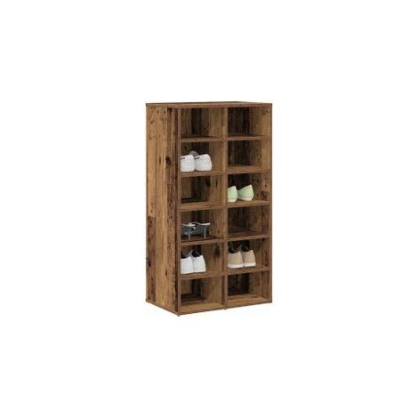Étagère à chaussures vieux bois 54x34x100,5 bois d'ingénierie (1/5)