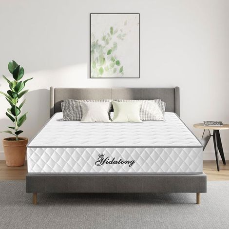 Matelas 140x190 cm Memoire de Forme Premium, Épais 28 cm, Fermeté Moyenne, Hybride Mousse & Ressorts Ensachés, Durable et Respirant (1/5)