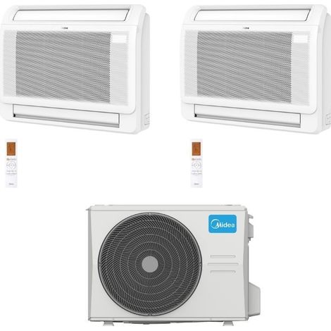 Midea Climatiseur Console Dual Split MFA2U 18+18 avec M4OE-28HFN8-Q Inverter R 32 Wi-Fi en option Classe A++