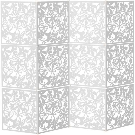 Séparateurs de pièce à suspendre, lot de 12 panneaux de cloison décoratifs, paravent suspendu blanc, 40 x 40 cm, pour chambre, salon, salle à manger et bar (1/5)