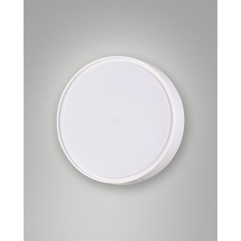 Hatton LED Plafoniera Circolare in Policarbonato Bianco IP65 14W 3000K Luce Calda 2830lm Made in Italy Codice 3224-61-102 Design Moderno e Robusto