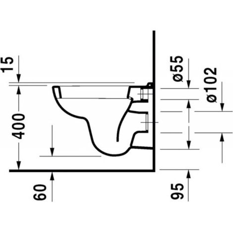 Duravit – Cuvette pour WC suspendu céramique 180mm – Hauteur d’assise 40cm – Système frein de chute – Garantie 5 ans (1/6)
