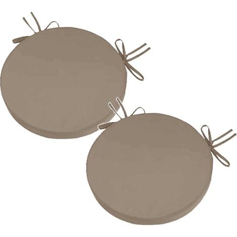 Lot de 2 coussins ronds pour chaise d'extérieur – Imperméables avec housse amovible et lavable (14/15/16 pouces, fermeture éclair (1/4)