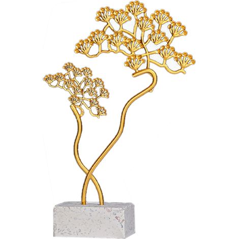 Ornement de feuille de ginkgo en fer forgé INS, décoration intérieure créative, meuble d'appoint pour meuble à vin de bureau, artisanat en métal, pin accueillant (type B) (1/2)