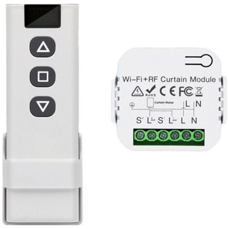Houhence – Interrupteur sans fil pour volets roulants – Télécommande RF 433 MHz – Portée 100m – Compatible moteurs AC 110-240V – Installation facile-Muntra (1/5)