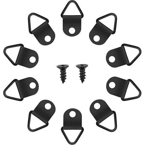 50pcs Crochets pour Tableau Accroche Cadre Tableau Sans Percer Fixation D Anneaux Metal Cadre Pour Encadrement Tableau Fixation Miroir Decoration Murale(le noir) (1/5)