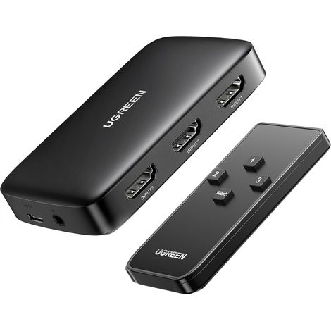 Switch HDMI 4K 30Hz Commutateur 3 Entrées 1 Sortie 1080P 60Hz 3D Télécommande IR Compatible avec PS5 PS4 2 Xbox One TV Stick Box Chromecast Lecteur DVD Projecteur (1/5)