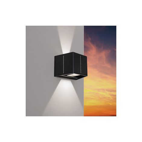 6 x APPLIQUE LED UPDOWN SOLARE QUAD 3,3W 4000K NERO