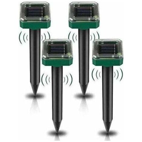 Lot de 4 répulsifs ultrasoniques solaires – Repousse les taupes, les souris et les serpents – Couvre une surface de 650 m² – Résistants à la pluie (1/5)