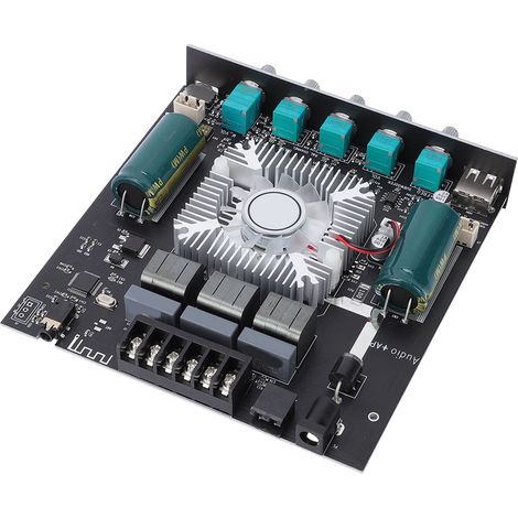 Module amplificateur Bluetooth 2.1 canaux avec contrôle des aigus et des graves, 160 W x 2, 220 W pour caisson de basses. (1/5)