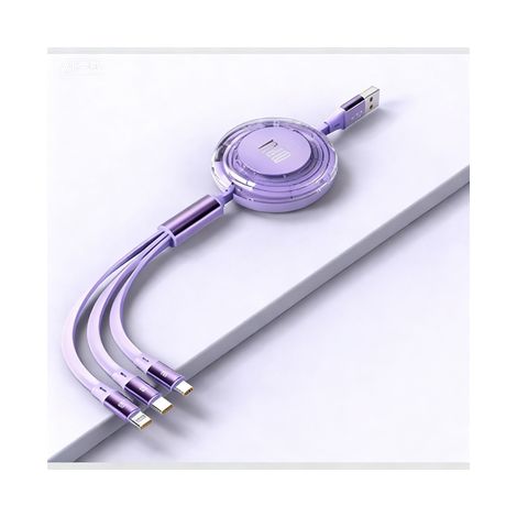 Rallonge de câble de données transparente 120 W pour téléphone portable, support caché, pour un à trois câbles de charge. (1/5)