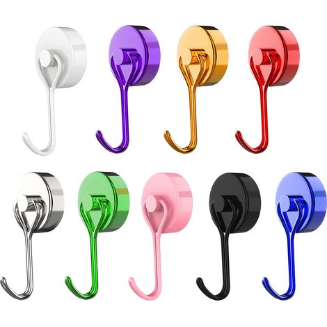 15 kg Magnethaken – Extra stark – 360° drehbar – Neodym-Magnet mit Haken – Superstarker Magnethaken für Küche, Schlafzimmer, Büro, Spinde und Kühlschrank (1/5)