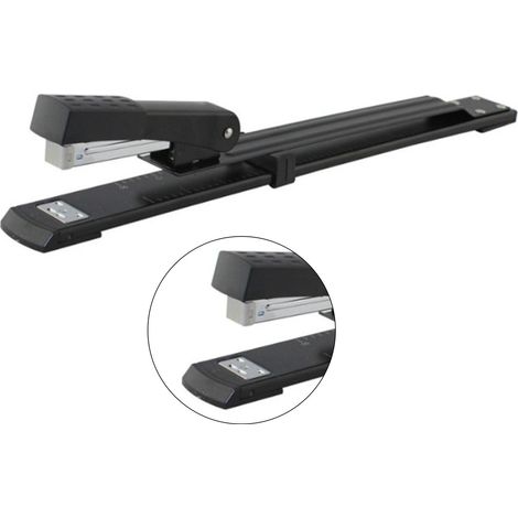 Agrafeuse de bureau grande capacité en métal à bras long, agrafeuse portable pour papier, idéale pour le bureau et l'école. (1/5)