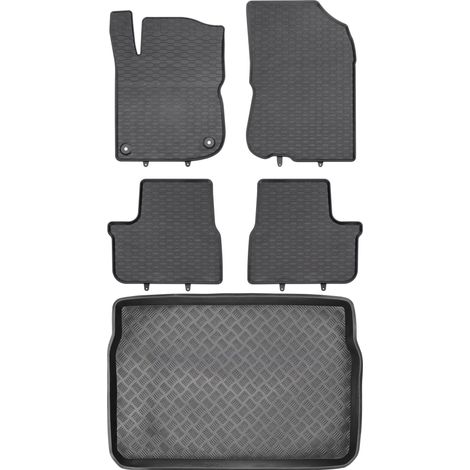 Ensemble de tapis de sol en caoutchouc pour Peugeot 208 I Hatchback (2012-2019) + tapis de coffre (1/5)