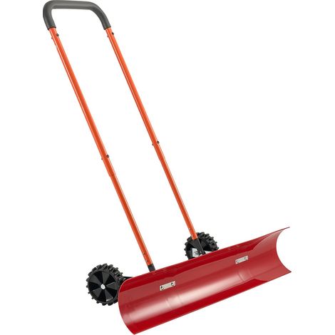 Schneeschaufel auf Rädern, 955 mm Schneeschieber mit bidirektionaler Klinge, 90° verstellbarer Griff, Schneeräumer aus Kunststoff, Schneepflug, Schneeschippe zum Reinigen der Einfahrt (1/5)