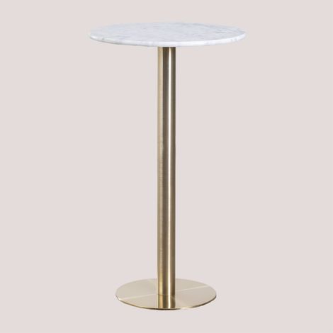 Tavolo alto da bar rotondo in marmo (Ø60 cm) Cosmopolitan SKLUM         Oro champagne   