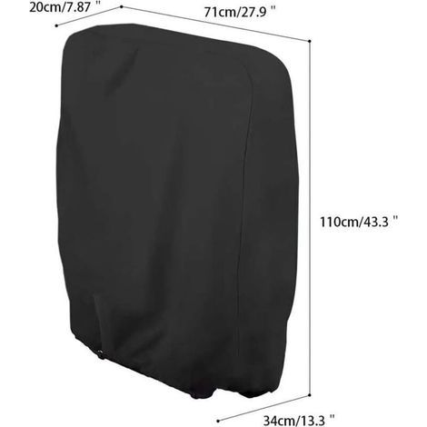 Housse de chaise pliante Housse de protection pour chaise longue Bain de soleil Mobilier de jardin étanche anti-UV Protection contre les dommages, 71 x 110 cm(noir).. (1/3)