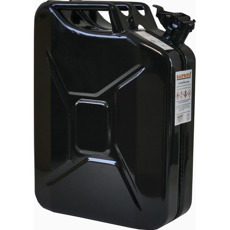Benzinkanister 20 Liter Metall Stahlblech Kanister mit Sicherungsstift schwarz (1/3)