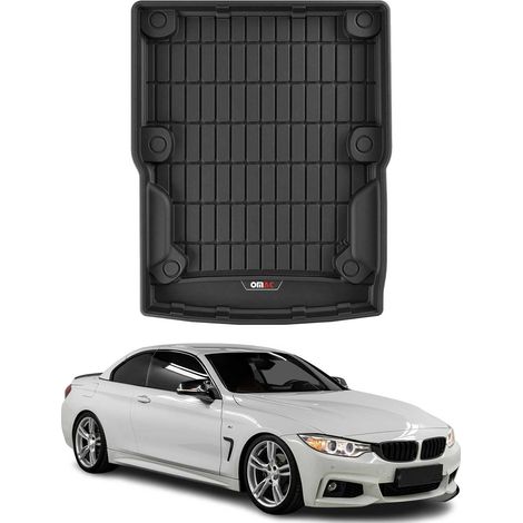 Tapis de Coffre 3D TPE Premium Compatible avec BMW Série 4 F33 Cabrio 2013-2020 - Bac de Protection de Coffre Intérieur antidérapant Revêtement de Coffre Bords Hauts pour Voiture Noir