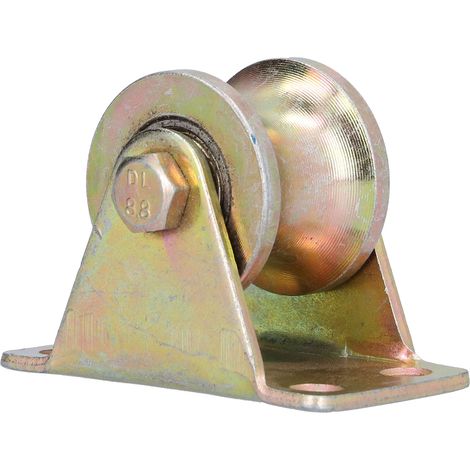 Roulette de guidage pour portail coulissant, avec axe 32mm pour câble (1/5)