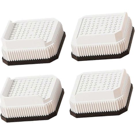 Rehausseurs de pieds de meubles en plastique, lot de 4, rehausseurs carrés antidérapants, compatibles avec les canapés, les lits et les tables, blancs. (1/5)