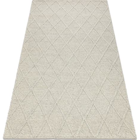 Tappeto in lana TAHAR 99001C beige - TESSUTO A MANO, rombi, boho beige 120x180 cm