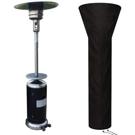 Outdoor patio heater cover, dimensions 226 x 85 x 48 cm.