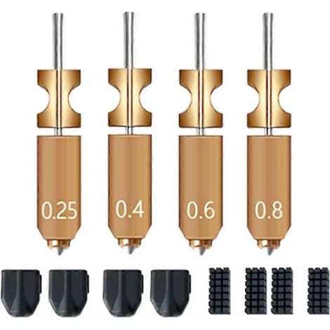 Kit de 4 buses à démontage rapide pour Flashforge AD5X (0,25/0,4/0,6/0,8 mm) avec 4 chaussettes en silicone et 4 brosses. (1/5)