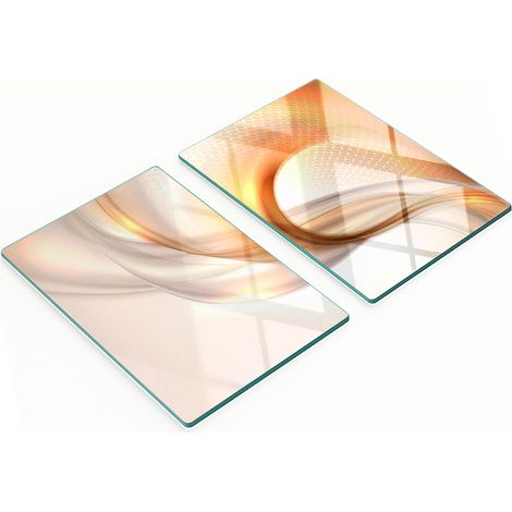 Dekorative Schneide- und Servierbretter aus Glas, abstraktes Design, 2 x 40 x 52 cm (1/5)