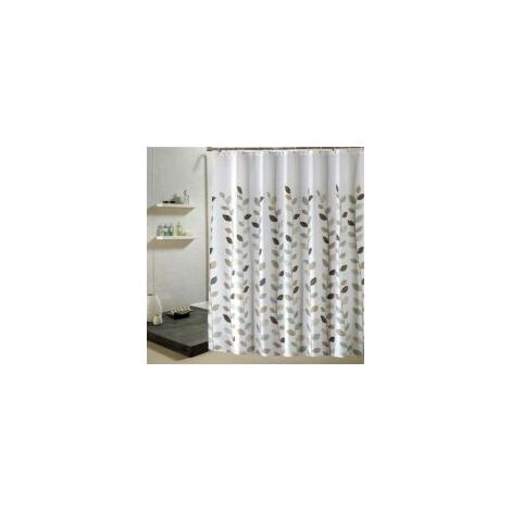 Cortina de ducha blanca de 180x200 cm, tejido de poliéster impermeable, resistente al moho, lavable a máquina, cortina decorativa larga para bañera y baño - Crezuo