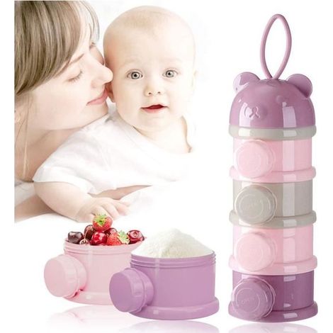 Babymilchpulver-Spender – Stapelbarer 4-lagiger Spender – Lila (1/5)