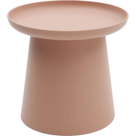 KONTE.DESIGN Tavolino IBIZA rotondo in polipropilene, Rosa, 50x50x46 cm (1/5)
