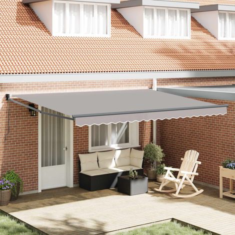Toldo retráctil Gris Claro 450 x 300 x 165 cm