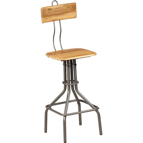 Maison Exclusive - Barhocker 2 Stk. Altholz Teak (1/5)