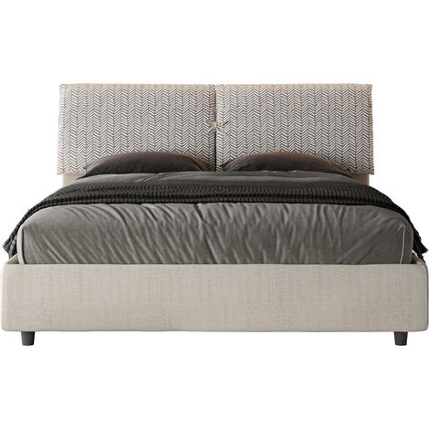 Letto Matrimoniale 160x200 cm con Rete e Contenitore Mados Giada Aragona (1/4)
